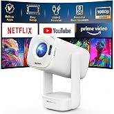 Aurzen EAZZE D1 air Smart Portable Projector, USB-C Powered, Native 1080P | Built-in Apps, HDR10, WiFi &amp; Bluetooth, Auto Focus &amp; Keystone, Power Bank Supported, DoIby Audio Outdoor Movie Projector