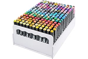 SANFURNEY Marker Pen Organizer Holder, 204 Slots Art Marker Pens Colored Pencils Rack Craft Art Supply Storage for Desktop Home Classroom Office, Compatible with IKEA Cart