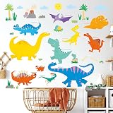 DECOWALL DS9-2115 Colorful Dinosaur World Map Wall Stickers – Kids Bedroom Nursery Removable