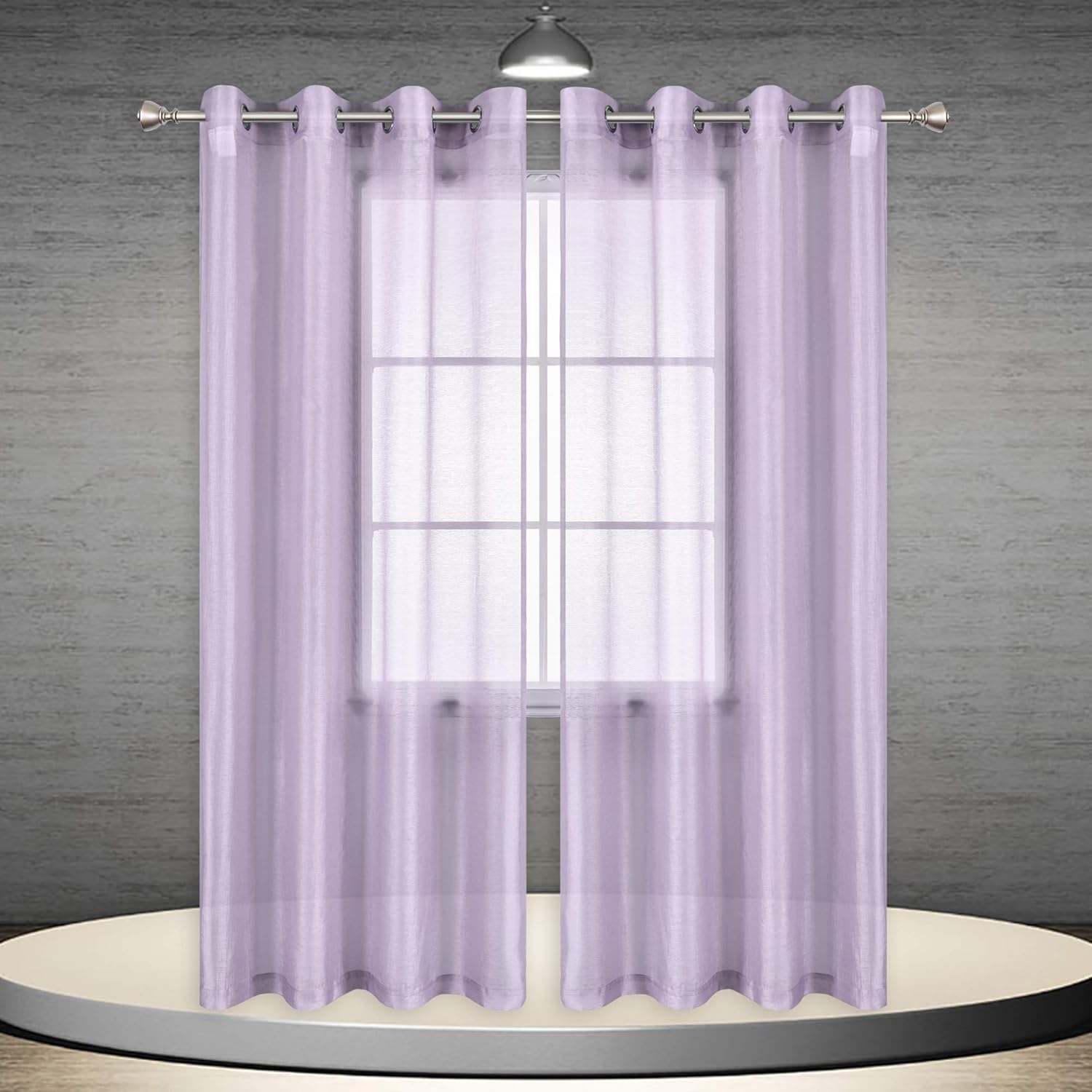 Amazon Com Donren Purple Sheer Curtains 84 Inches Long Ring Top