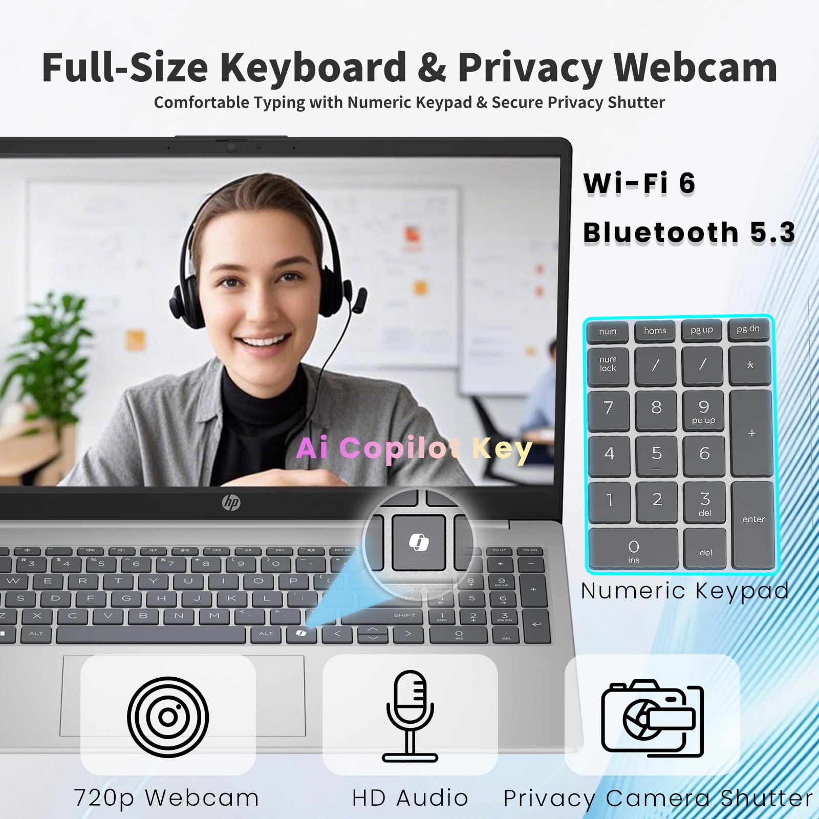 Computadora portátil HP Premium con pantalla táctil de 15.6" - Intel 10-Core i7 1355U, 16GB RAM, 1TB SSD, 15.6" FHD antirreflejos, Win 11 Pro, Wi-Fi 6, Ai Copilot, para empresas y estudiantes, con accesorios
