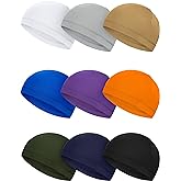 SATINIOR 9 Pieces Cooling Skull Caps Helmet Hard Hat Liner | Helmet Liner for Men Women, Sweat Wicking Cooling, Cycling Running Beanie, Moisture Control, Bald Friendly Summer Sports