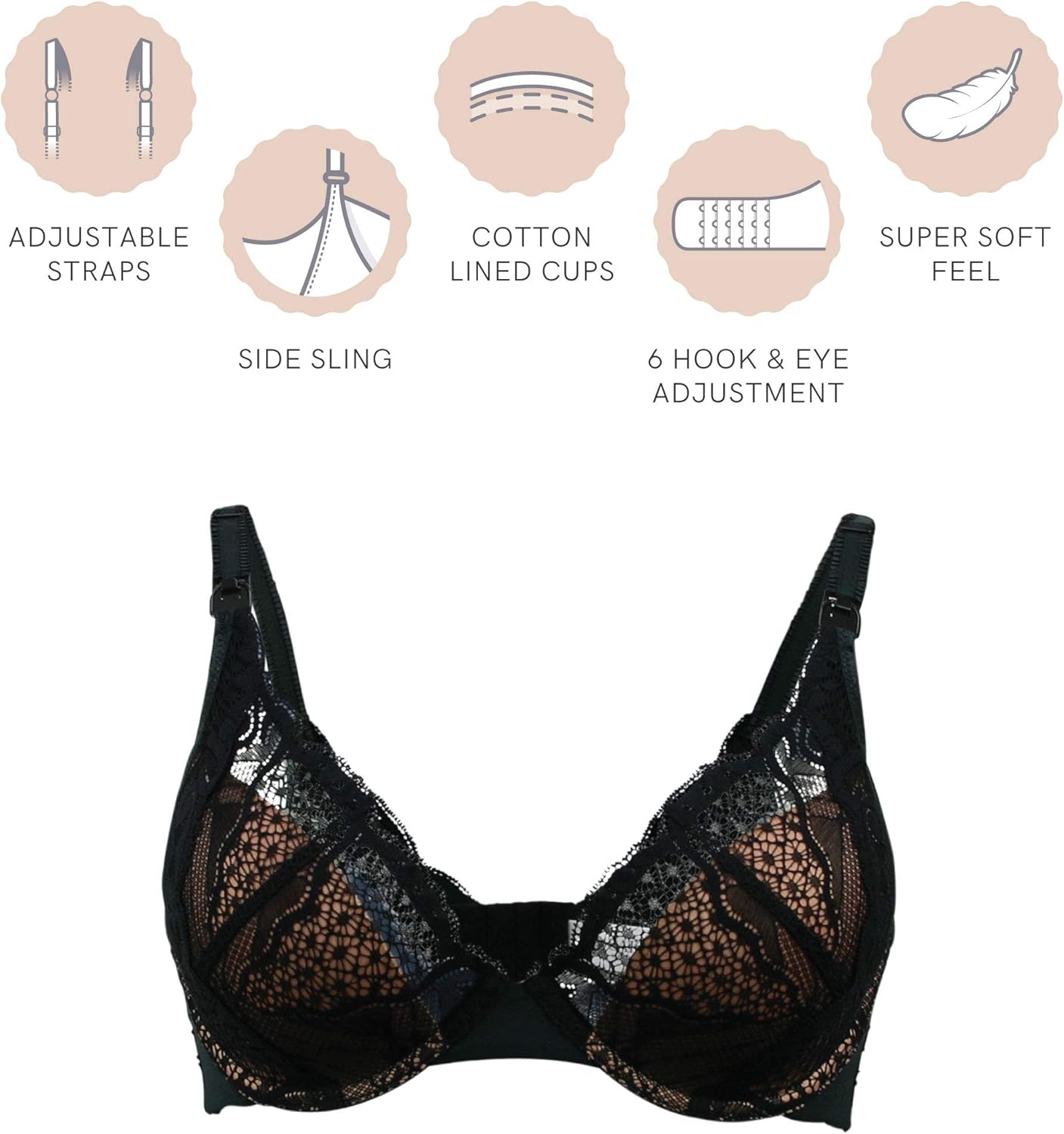 Cake Maternity Truffles Nursing Lace Bra for Breastfeeding, Sexy Maternity Bra: Clothing