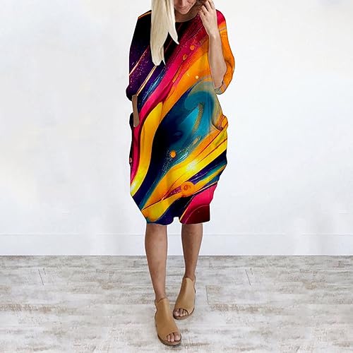 Oversize Short Long Sleeve Tunic Dresses Plus Size Baggy Midi