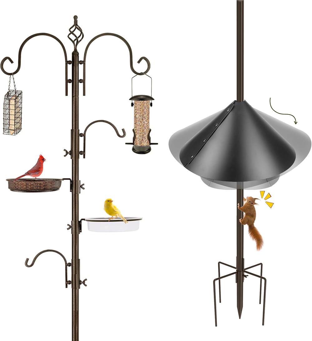 Urban Deco Bird Feeding Station with Squirrel Baffle Heavy Duty Kit