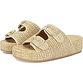MICIFA Platform Sandals for Women Espadrille Wedges Summer Beach Sandals Comfortable Cute Woven Straw Crochet Sandals Shoes Casual Adjustable Double Buckle Strap Sandals