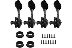 SWHMC 4R Bass Guitar Tuning Pegs Bass Vintage Opened Machine Heads Black