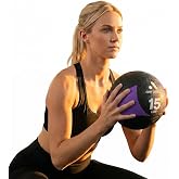 Aeromat Airless Medicine Ball, 9-Inch Diameter Weighted Workout Ball for Exercise, Textured Grip, Latex-Free, Color-Coded for Strength Training &amp; Fitness