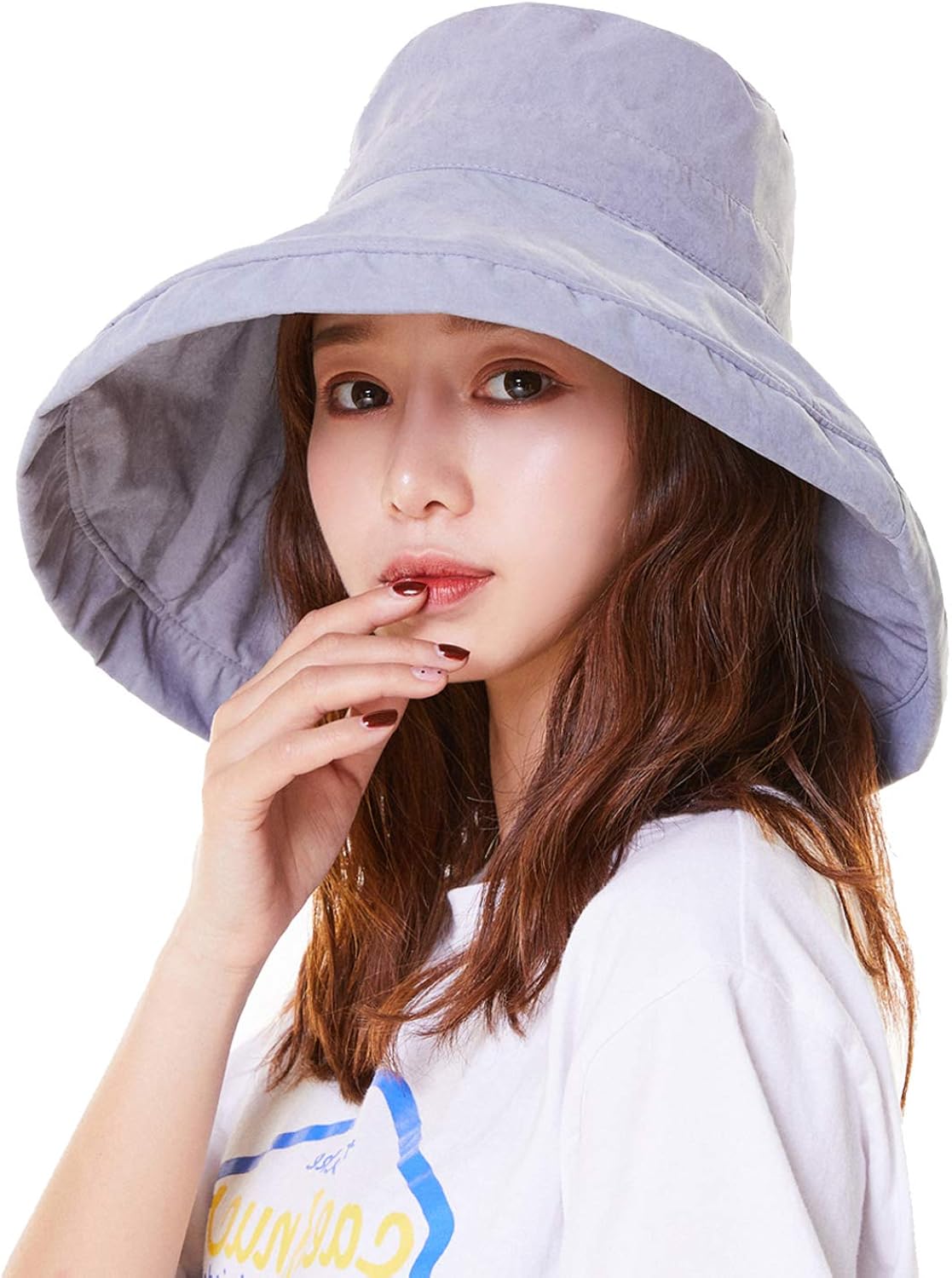 UVカット 帽子 日よけ ハット つば広 日よけ帽子 遮光 漁師の帽子 レディース 夏季 女優帽 紫外線対策 ワイヤーを加える 熱中症予防 日焼け防止 旅行 自転車 農作業 サイズ調節可 折りたたみ リボン付き 小顔効果抜群 (グレー)
