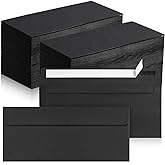 Jutom 500 Pcs Kraft Envelopes Letter Size Bulk #10 Business Strong Sealed 4-1/8 x 9-1/2 in Flap Office Printable Mailing Envelopes Windowless Invisible(Black)