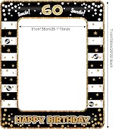 YAAVAAW 60th Birthday Inflatable Selfie Frame Black Gold Giant Photo Booth Frame view 2