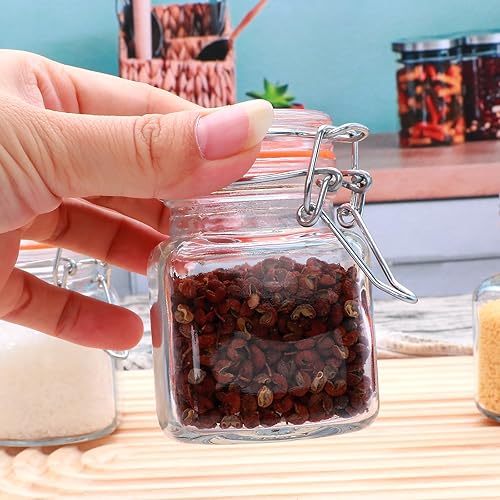 4oz Small Spice Jars with Lids, 15 Pack Airtight Glass Jars, Small Spice  Containers Includes Labels Rubb