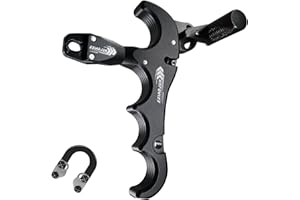 xxiaojun Compound Bow Aid Releaser and D Loop Rope，Adjustable Can Rotate 360° Thumb Release Bow Aluminum Alloy Aids，Archery Release Aids