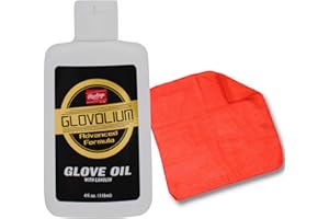 COVEY SPORTS Glovolium Baseball Glove Oil Break in Kit - (Softball & Baseball Mitt Glove Conditioner Oil) - Bottle Bundled with Covey's Application Cloth to Break in Baseball & Softball Gloves