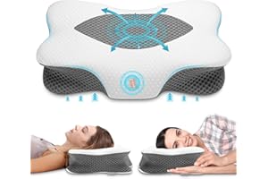 Anvo Neck Pillow for Pain Relief Sleeping - Cervical Pillows for Neck Pain Relief - Memory Foam Pillow for Neck and Shoulder Pain - Ergonomic Pillow for Side Back Stomach Sleeper - Grey, Firm