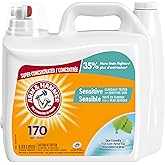 Arm & Hammer Liquid Laundry Detergent for Sensitive Skin, Super Concentrated, Skin Friendly Fresh Scent, 170 Loads, 5.03-L