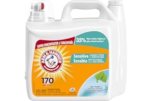 Arm & Hammer Liquid Laundry Detergent for Sensitive Skin, Super Concentrated, Skin Friendly Fresh Scent, 170 Loads, 5.03-L