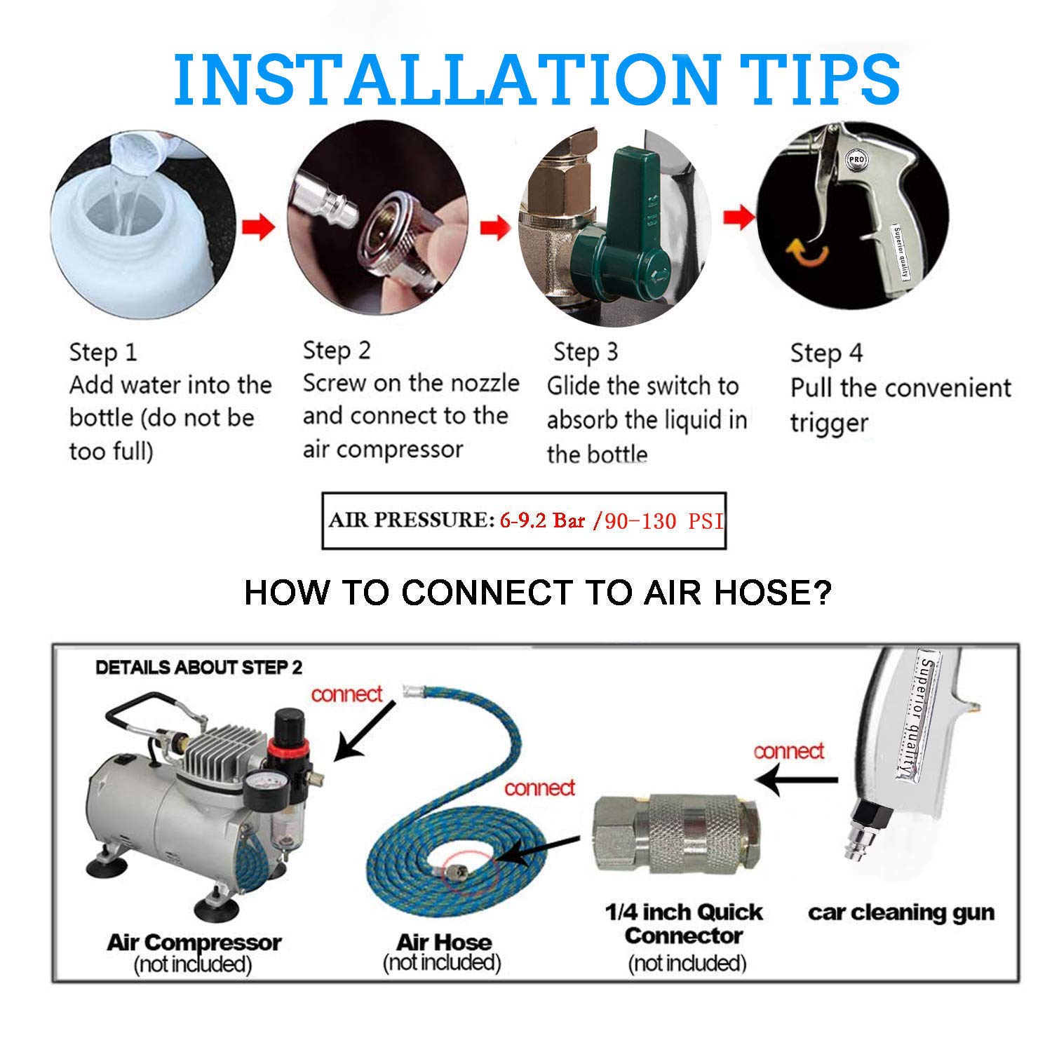 Bopopo Connector Quick Mnpt 1 4 Edition Applicable Essentials Us Care Bottle Car Mitt 1l Wash Sprayer Connector Car Nozzle Set 2 Tool Gun Tornado Care Interior Gun Car Cleaning Car Pressure High Detailing Tools Find Your Favorite Here