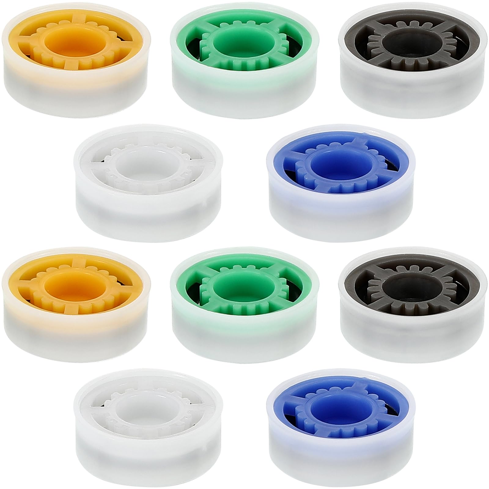 Photo 1 of 10 Pieces Shower Flow Restrictors Shower Head Flow Reducer Water Flow Limiter Set 1.5/1.8/2.0/2.5/3.0 GPM for Water Saving Fixed or Handheld for Bathroom, Toilet, Kitchen(14.3 x 13.85 x 5.2 mm)