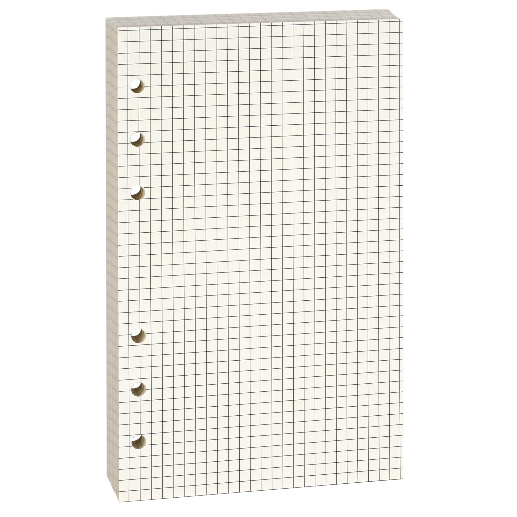 A6 6-Hole Loose-Leaf Paper (80 Sheets, 100GSM, Beige) - Ideal for Note-Taking, Office Work, Journaling, Art Projects, and More - Fits A6 6-Ring Binders,Double-Sided with No Bleed-Through