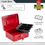 Burg-Wächter CB02R Money 5020 Cash Box Red 8 Inch with Keys view 5