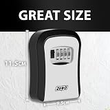 ZENO Key Safe Wall Mounted 4-Digit Lock Box Waterproof Heavy Duty view 6