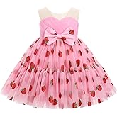Baby Girl Daisy Strawberry Confetti Birthday Dress Pageant Tea Party Easter Outfits Toddler Princess Fancy Ball Gown