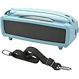 TXEsign Silicone Case Cover for Bose SoundLink Mini/Mini II Portable Speaker, Travel Carrying Protective Pouch w Shoulder Strap Handle Anti-dust Plug for Bose SoundLink Mini II (Sky Blue)