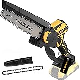 Chainsaw for Dewalt 20V MAX Battery, 8-Inch Brushless Cordless Pruning Chainsaw, 24.6FT/S Fast Powerful Cutting, 4000RPM Electric for Wood Cutting(Battery Not Included)