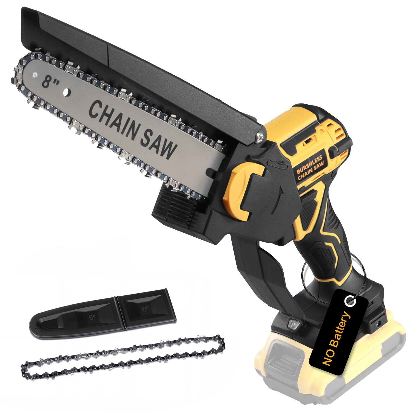 Photo 1 of Chainsaw for Dewalt 20V MAX Battery, 8-Inch Brushless Cordless Pruning Chainsaw, 24.6FT/S Fast Powerful Cutting, 4000RPM Electric for Wood Cutting(Battery Not Included)