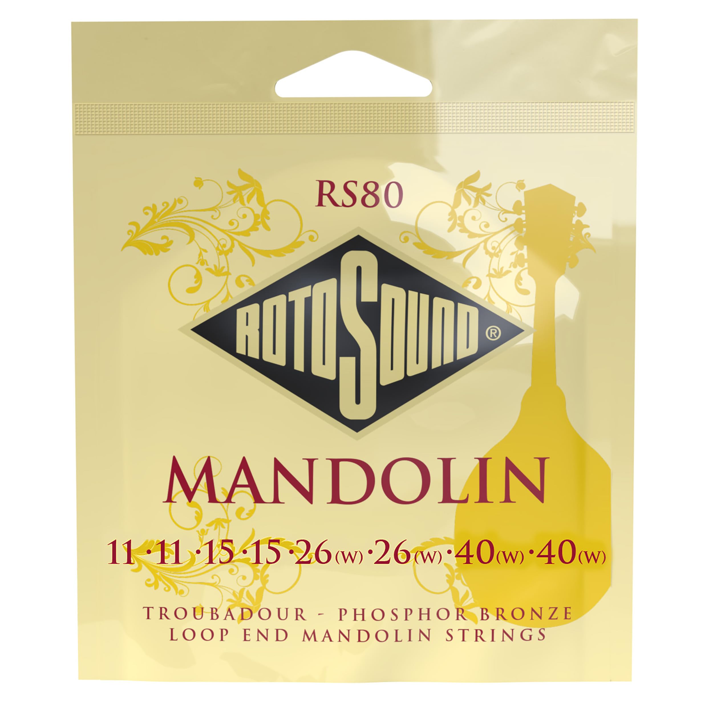 Rotosound Strings for Mandolin, Strings Set RS80 Medium 10-34