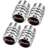 4pcs Tire Valve Stem Caps for GMC Series Stem Cap Universal Car Air Cover Car Accessories for Cars, SUV, Truck, Motorcycles Silver