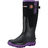 HISEA Women's Mid Calf Rain Boots Waterproof Rubber Boot for Garden Mud Working