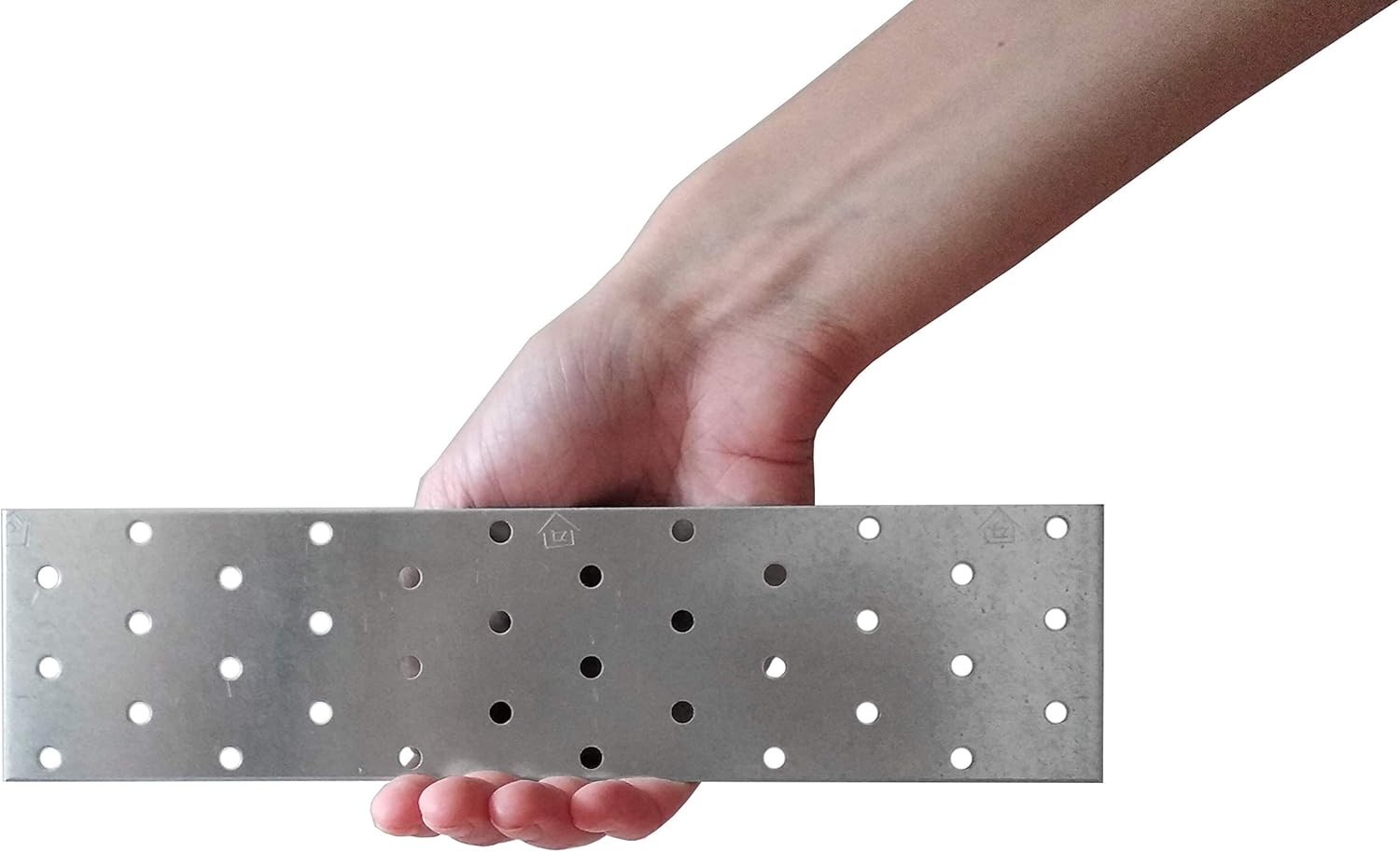 Flat Connecting Joining Plate Timber Wood Fixing Galvanised Heavy Duty Brace Bracket Perforated Metal Steel Sheet 9.45"x 2.36"x 0.08" (240 x 60 x 2mm) Pack of 5pcs - Image 5