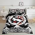 Feelyou Japanese Koi Fish Comforter Set Twin Size Kids Japanese Wave Comforter for Boys Girls Teens Cherry Blossoms Home Decor Bedding Set Japanese-Style Duvet Set
