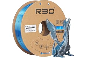 R3D PLA 3D Printer Filament Silk Black Blue, Dimensional Accuracy 1.75 mm ± 0.02 mm, 1 kg Cardboard Spool (2.2 lbs), Fit Most FDM Printer 1-Pack