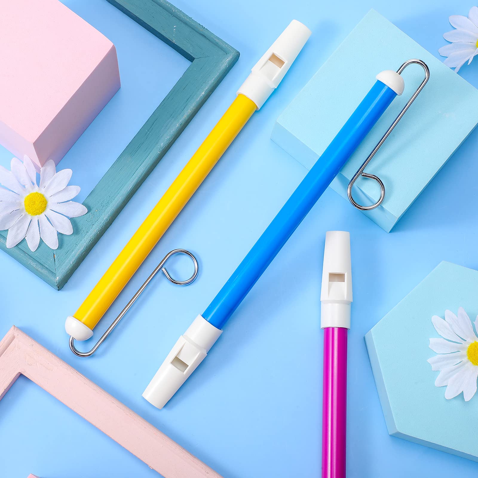 Boao 3 Pieces Slide Whistle, Slide Whistle Musical Instrument Toy for Parent-Child Games, Children's Speech and Oral Muscle Training, 10.5 Inch (Blue Purple Yellow)