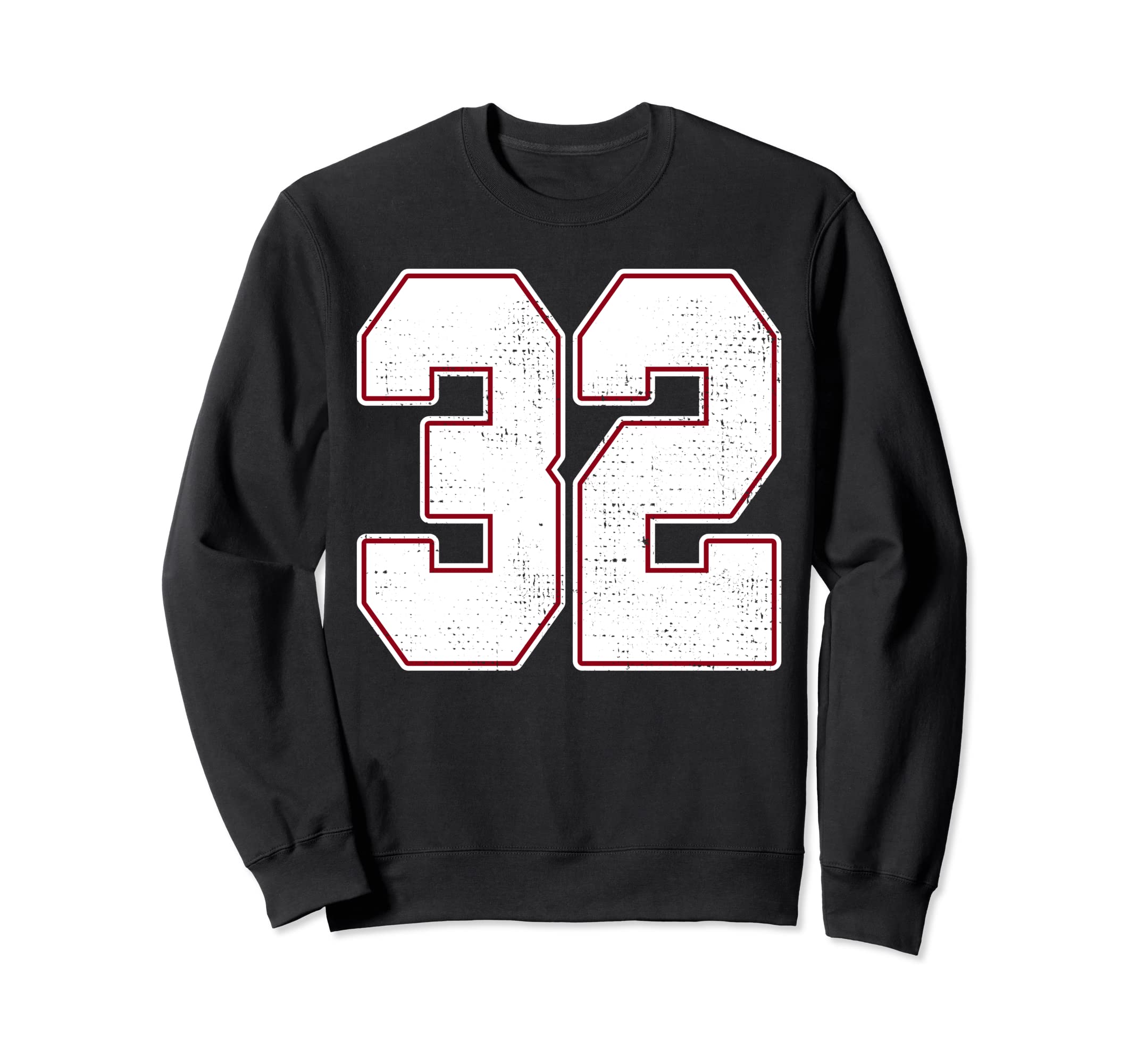 Photo 1 of #32 Outline Number 32 Varsity Fan Sports Team Black Jersey Sweatshirt