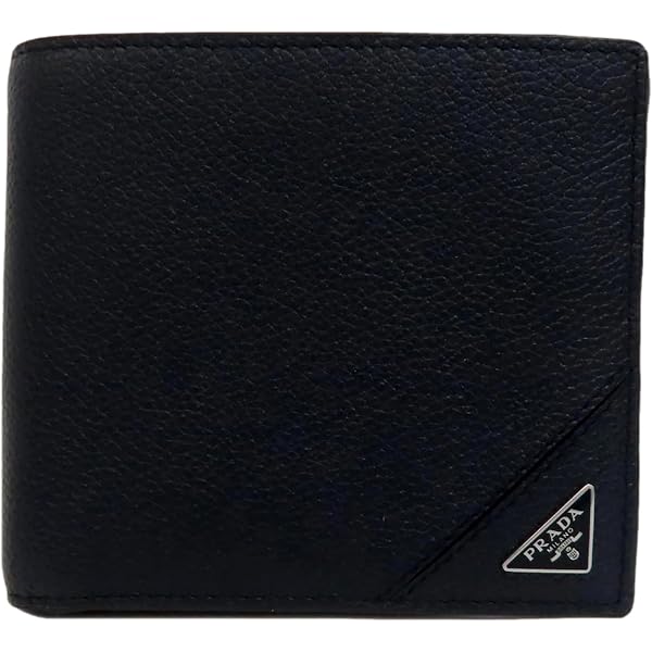 Amazon.com: Prada Black Vitello Micro Grain Leather Bifold Wallet