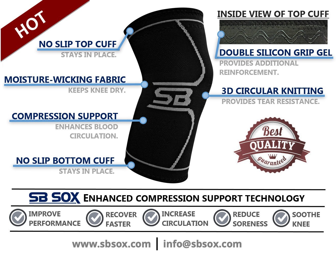 SB SOX Compression Knee Brace For Knee Pain Braces And Supports Knee