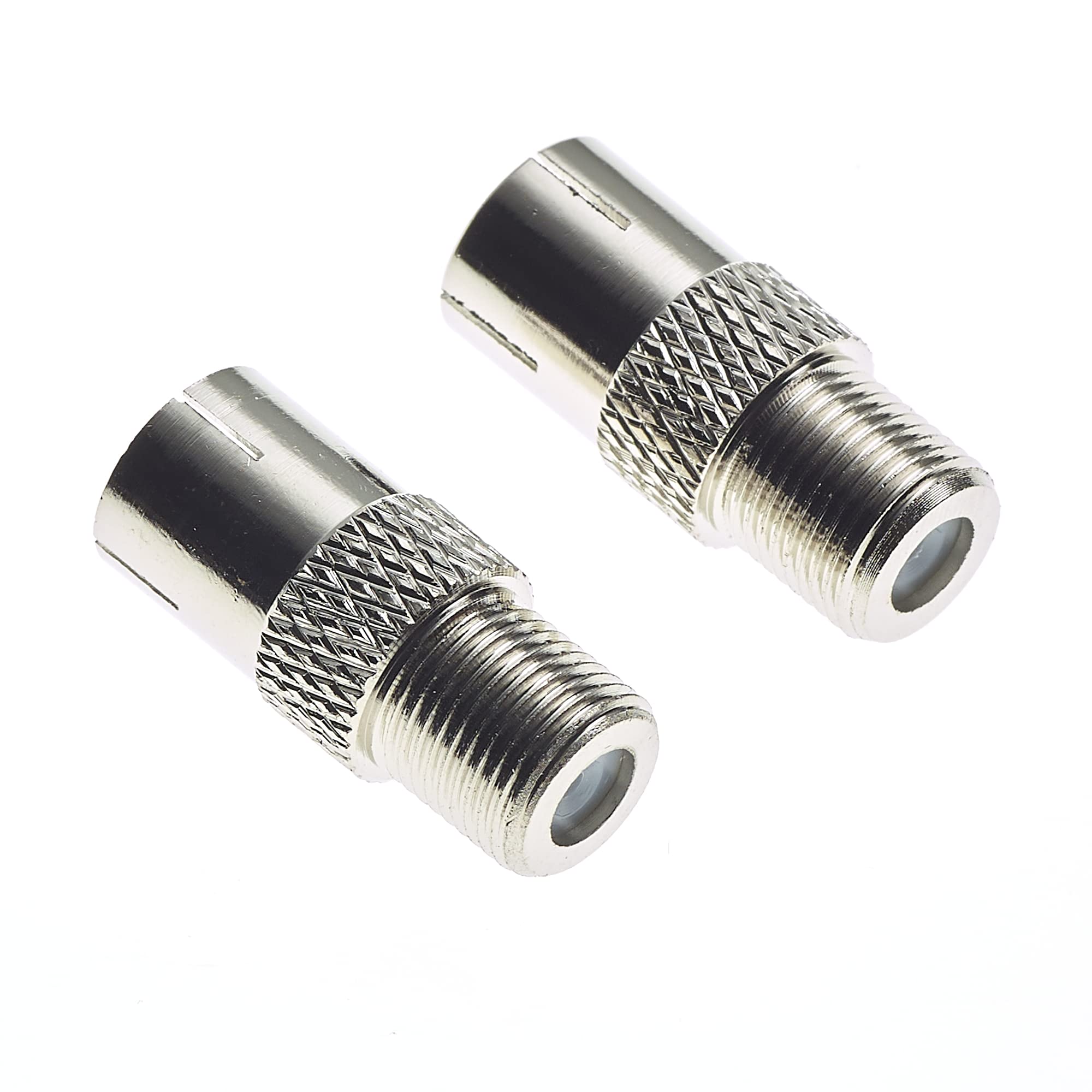 F Connector Socket To IEC Coax Socket, 75 Ohm - Antenna CATV TV FM PAL Female Jack RF Adapter DVB-T Male Plug Type Jack,Antenna Coaxial - Pack Of 2