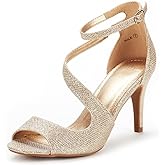 DREAM PAIRS Women's NILE Fashion Stilettos Open Toe Pump Heel Sandals