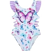 Mioglrie Toddler Swimsuit Girl Bathing Suit Girls Summer Ruffle One Piece Swim Suit Cutouts Bikini for Girls