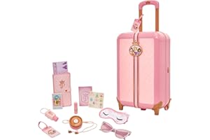 Disney Princess Travel Suitcase Play Set for Girls with Luggage Tag by Style Collection, 17 Pretend Play Accessoriespiece Inc