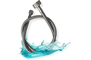 Laute 16 Inch x 3/8" Comp x 1/2" FIP Faucet Supply Lines 1 Pack Bathroom Kitchen Faucet Water Supply Line Braided Stainless Steel