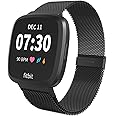 Limque Magnetic Bands Compatible with Fitbit Versa/Versa 2/Versa Lite/SE, Women Men Metal Adjustable Replacement Wristband for Fitbit Versa Smart Watch Multi-Color