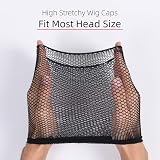 URAQT 4 Pcs Dark Nylon Wig Cap Elastic Close End Stocking Cap Brown Unisex view 2