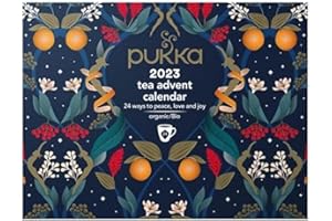 Pukka Advent Calendar 2023 Organic Tea, Herbal Tea Variety Pack, Selection of 24 Delightful Black & Green Teas and Infusions, 100% Organic