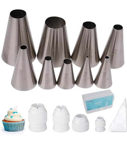 Ateco 802 Punteria Per Pasticceria In Acciaio Inox - Beccuccio Liscio Per Decorare Torte E Cupcake - Tubo Per Sac-à-poche
