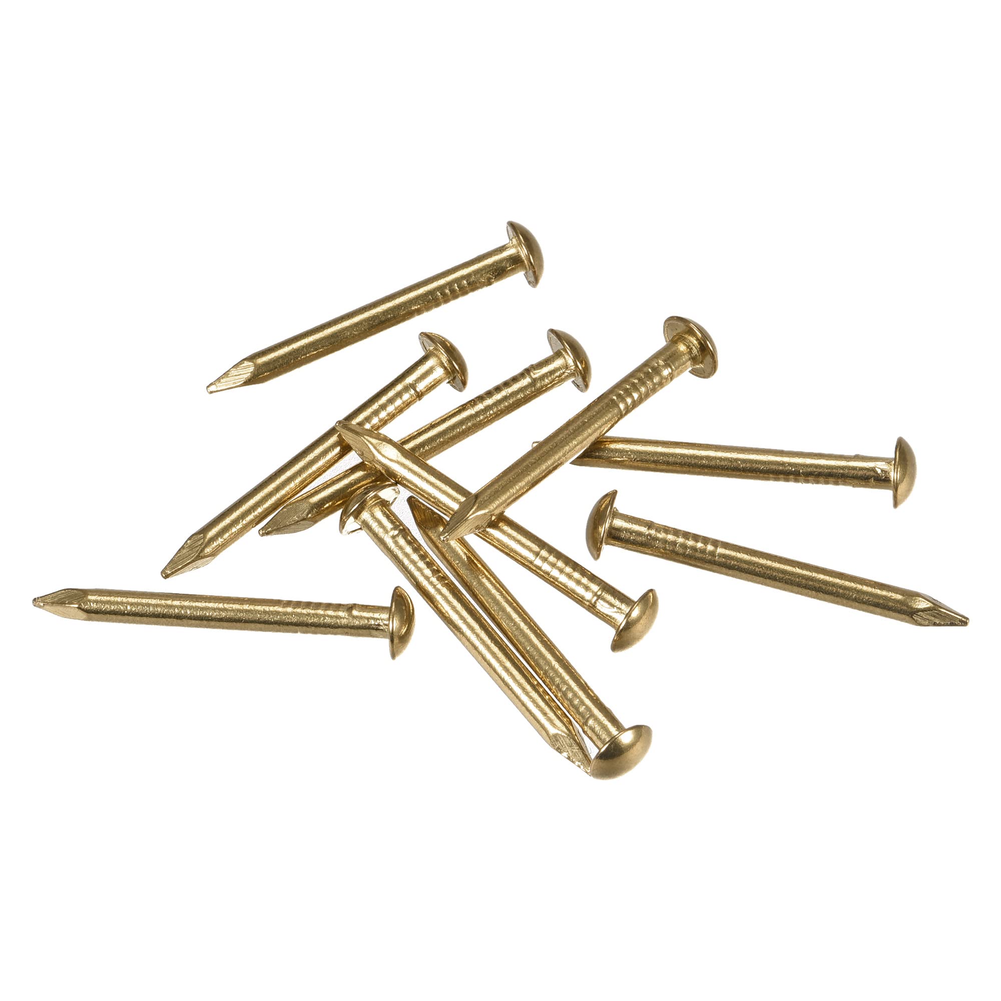 sourcing map Small Tiny Brass Nails 2.8x30mm for DIY Decorative Pictures Wooden Boxes Household Accessories 10pcs